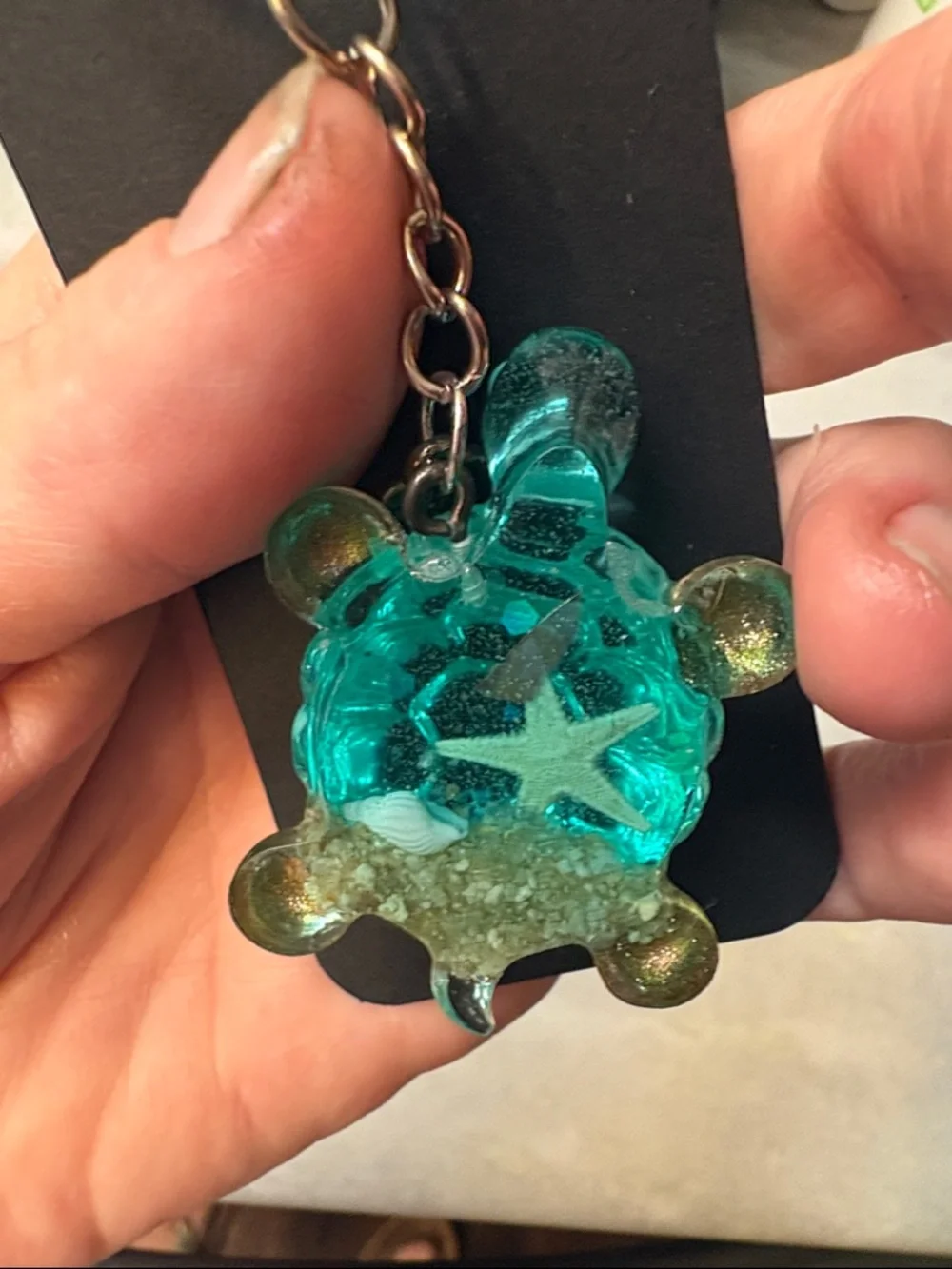 Teal Turtle Keychain Phone Charm - Unbranded